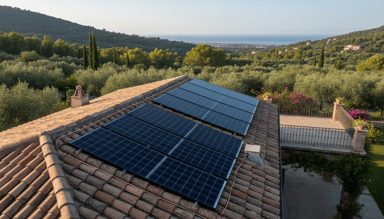 Champ de panneaux solaires photovoltaïques - Installation solaire professionnelle